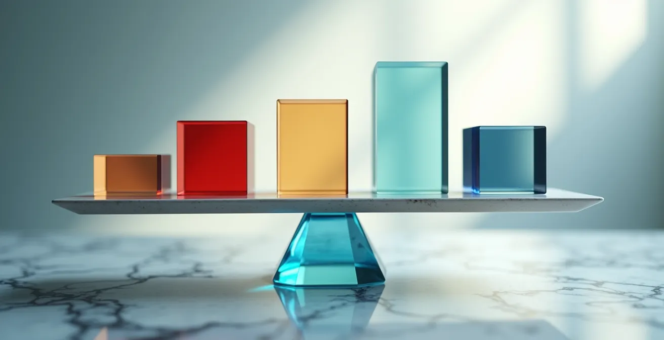 Comparación visual del EBITDA entre empresas del mismo sector en una balanza