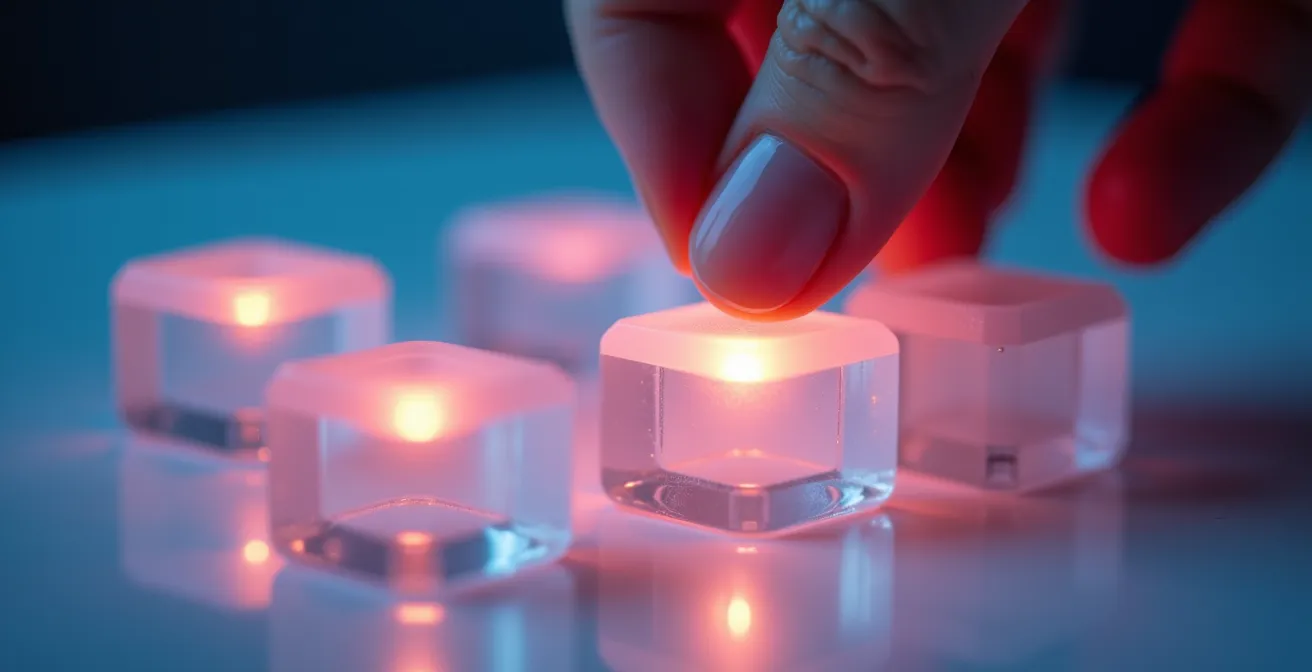 Manos construyendo una aplicación mediante bloques visuales sin código