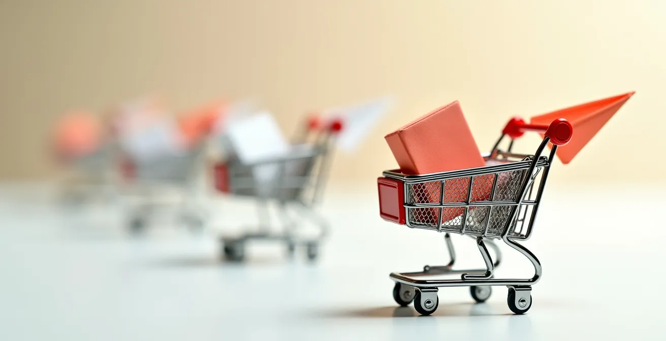 Diagrama visual de una secuencia de emails automatizados para la recuperación de carritos abandonados.